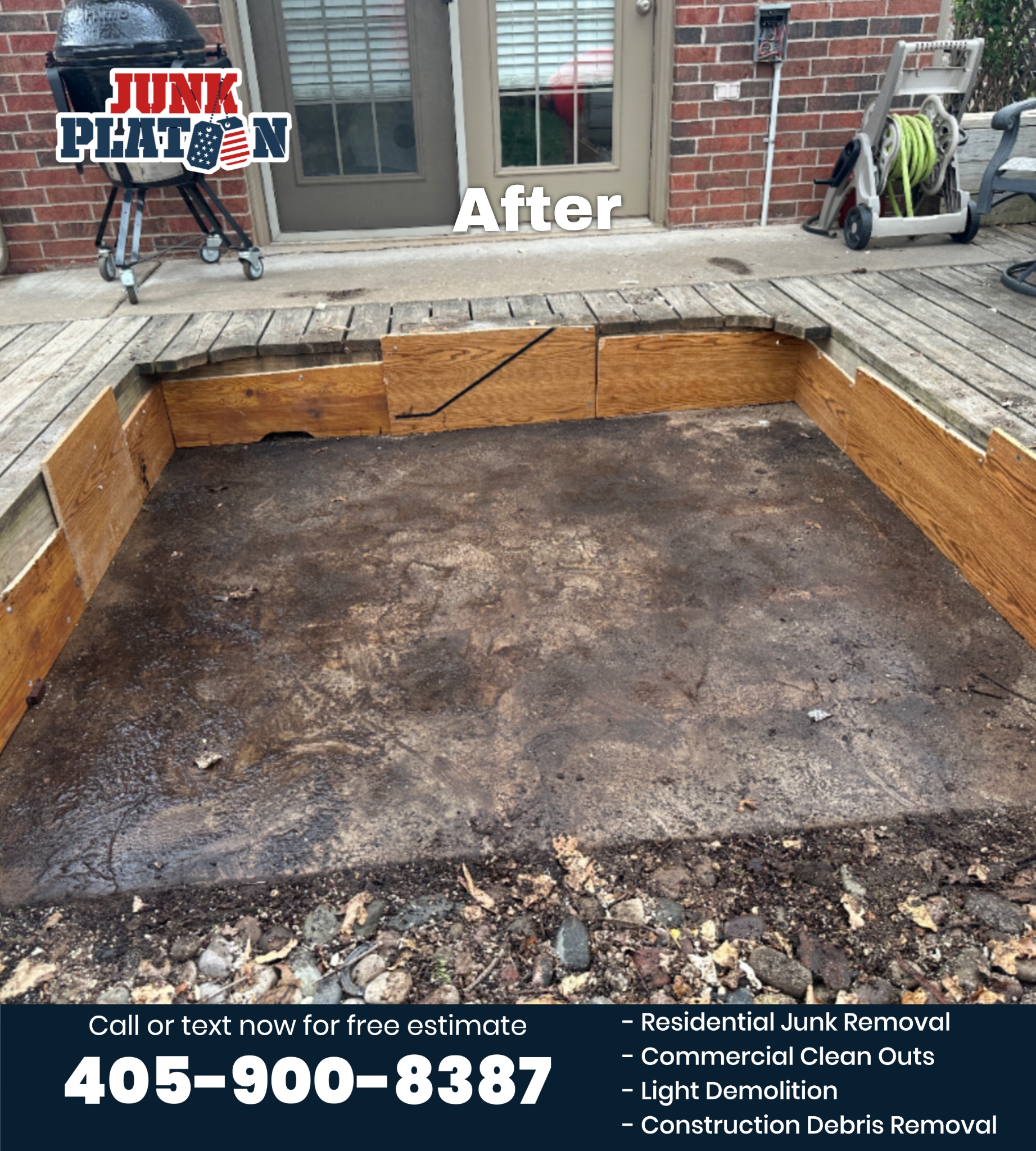 Home After hot tub removal in Edmond