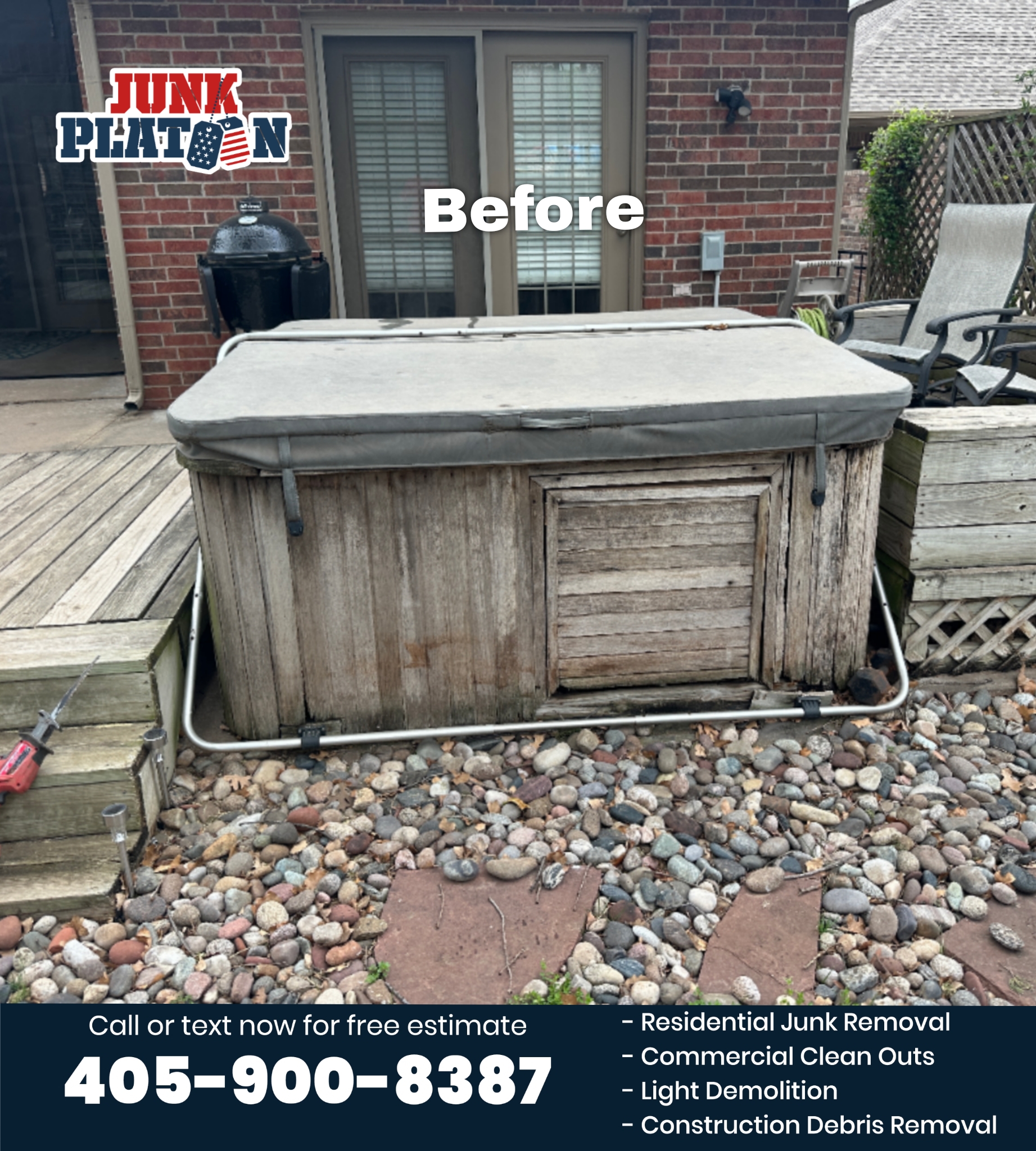 Home Before hot tub removal in Edmond